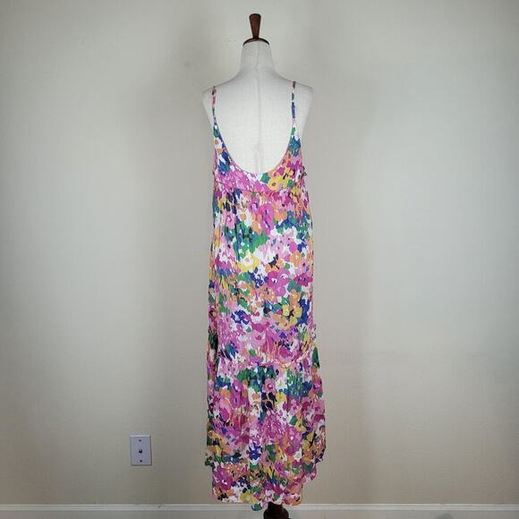 Tuckernuck Dress Small Meade Midi Floral Colorful Sleeveless Ruffles Pockets - Picture 4 of 10